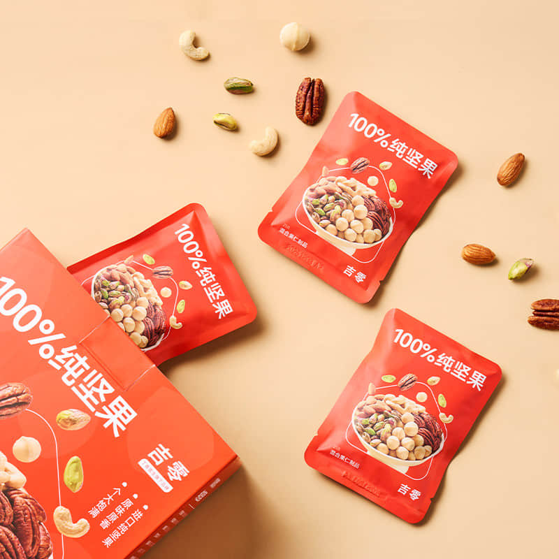 吉零100%纯坚果混合干果仁0蜜饯零食健康礼袋送礼独立包装1
