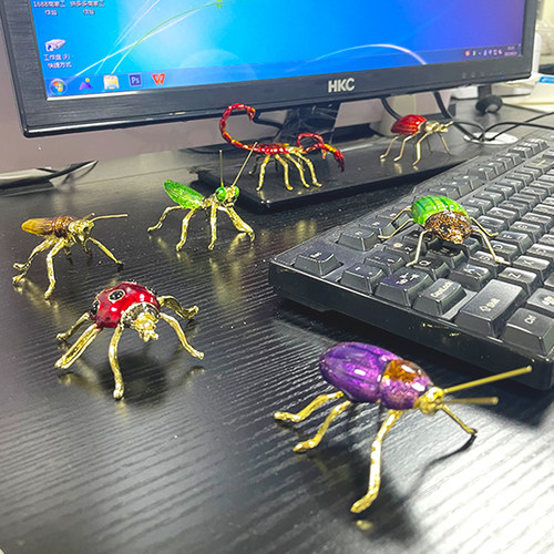 瓢虫手工螳螂昆虫摆件艺术