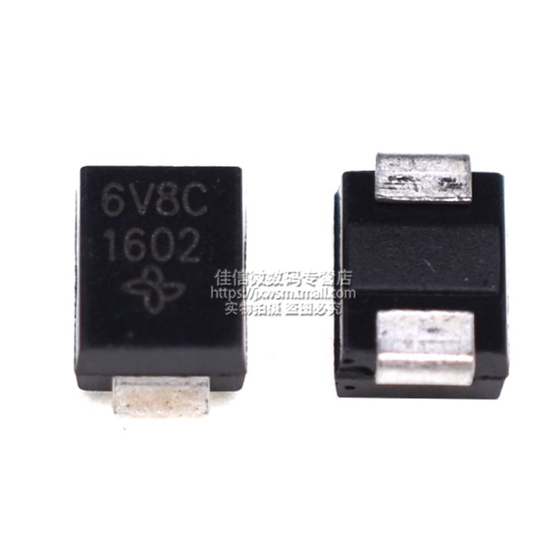 SMBJ6.8CA 贴片双向 6.8V TVS瞬态二极管(P6KE6.8CA AK)6V8C