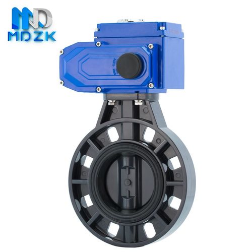 MDZK-AX-D971X-10S电动软密封对夹式UPVC塑料耐酸碱蝶阀