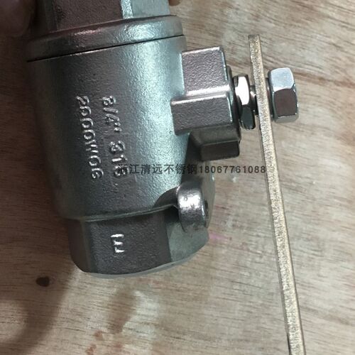304/316不锈钢二片式高压球阀气动手柄孔Q11F-120P实心球2000PSI