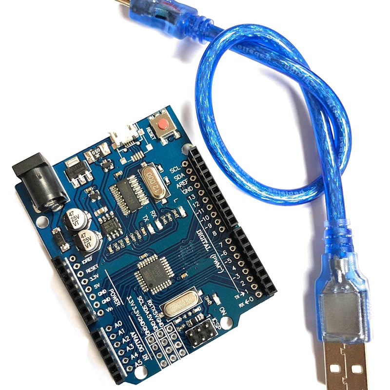 Micro UNO R3 开发板 改进版 增强版 ATmega328P单片机 蓝色板