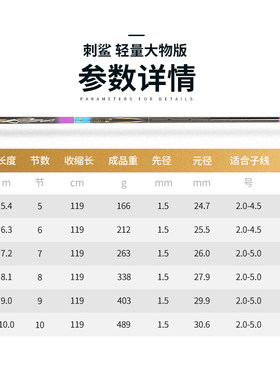 开沃精工将太刺鲨轻量大物版鲢鳙钓竿系休闲黑坑超硬台钓钓竿手竿