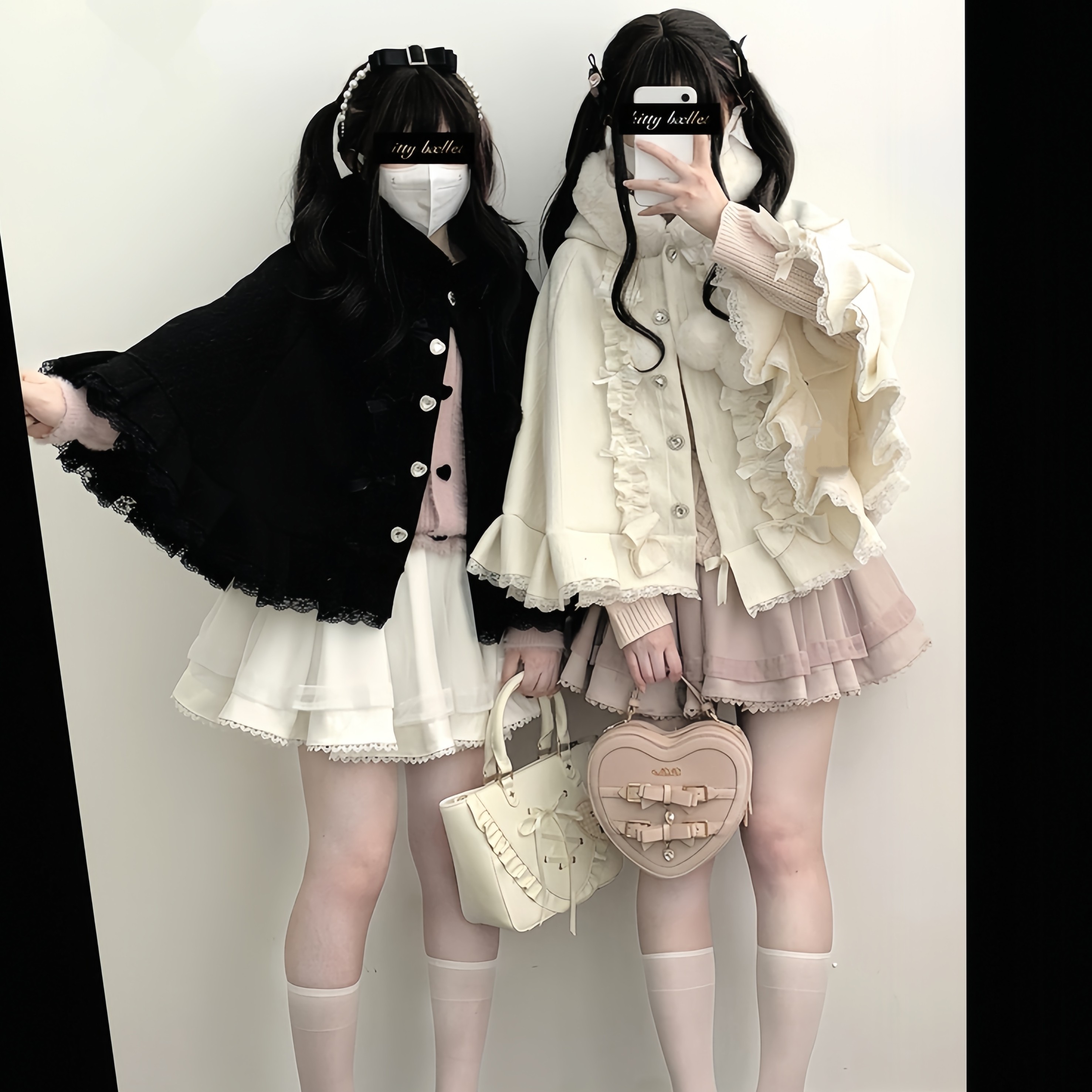 四色Lolita秋冬优雅披肩毛绒连帽斗篷日常百搭洛丽塔可爱短外套