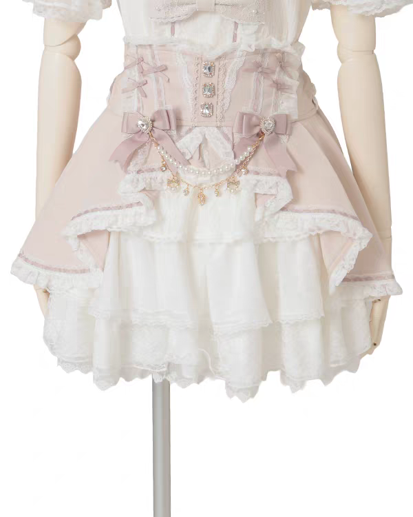 日系Lolita清楚系粉色蛋糕蓬蓬裙