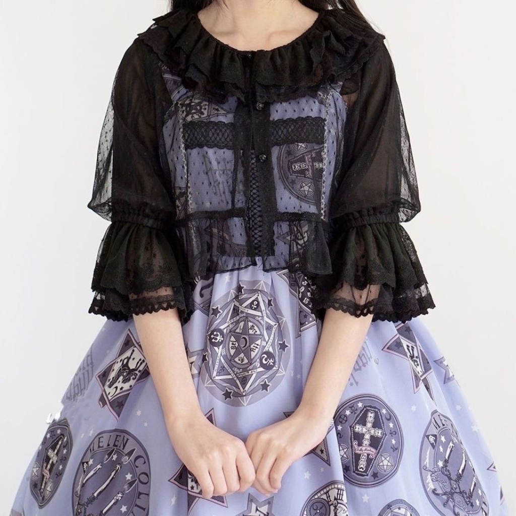 Lolita外搭黑色罩衫防晒披肩开衫