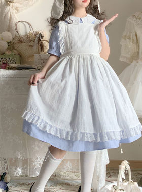 Lolita汉洋折衷罩衫 古典CLA森系围裙白色百搭汉lolita罩裙洛丽塔