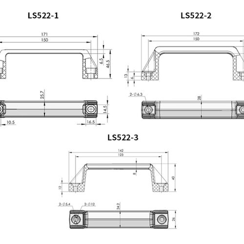 生久柜锁 塑料工具箱把手可转动拉手 活动工业拉手LS522-1 2 3