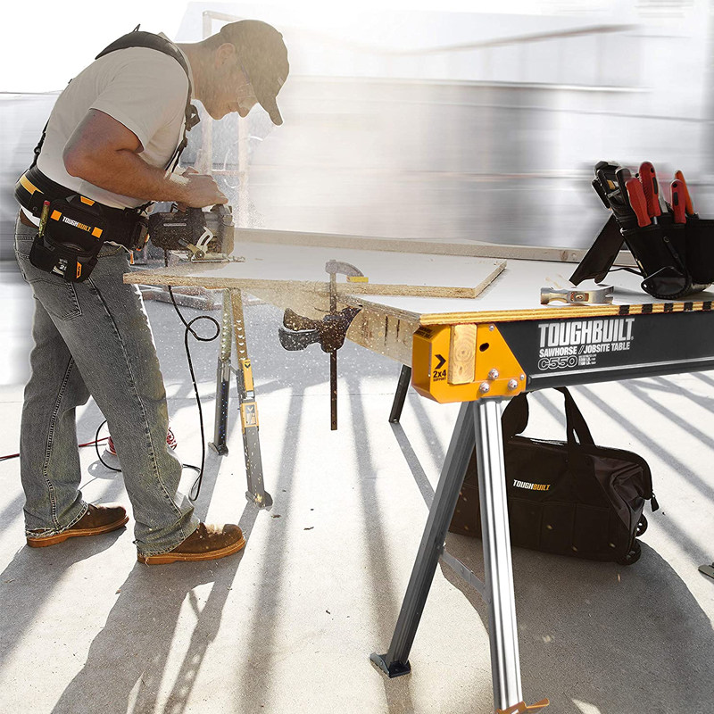 TOUGHBUILT 작업 브래킷 테이블 톱 스탠드 목공 수입 접이식 지원 테이블 확장 테이블 톱 말