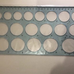 大圆小圆模板国产红环绘图膜板正圆画画尺子圆形尺多圆全圆量角器