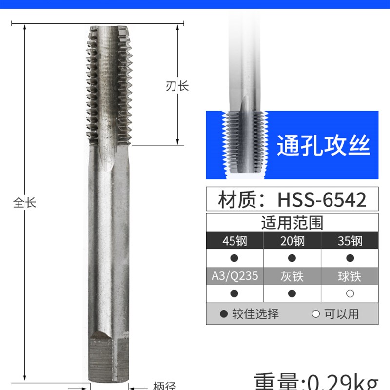 含钴丝锥不锈钢丝攻螺旋机用螺丝m3m4m5m6m8m10mU12攻丝20钻头