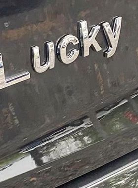 创意字母ove奥迪Q2Q5LA4A6L奔驰E260LE300L改装车尾标贴幸运LUCKY
