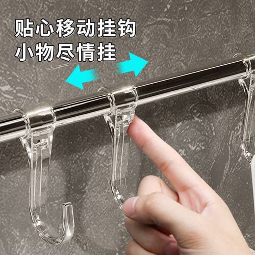 转角伸缩吸盘毛巾架置物架免打孔强力吸盘式毛巾杆卫生间伸缩杆