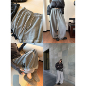 CHER 糯米香蕉裤 &醋酸羊毛加厚松弛慵懒弯刀裤 LIL 休闲长裤 女秋冬