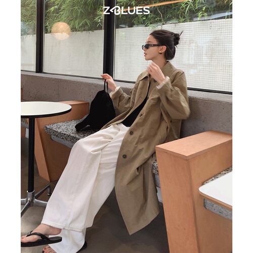 淡人系中长款YAMA风衣老钱风外套