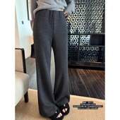 LIL CHER本期主推显腿直显高微宽松醋酸绵羊毛双层复合微喇裤 秋冬