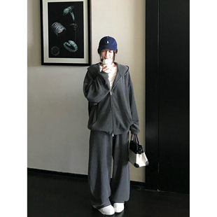 套装 LIL 长裤 老钱毛圈抓绒亲肤针织连帽卫衣外套 CHER人生Hoodie