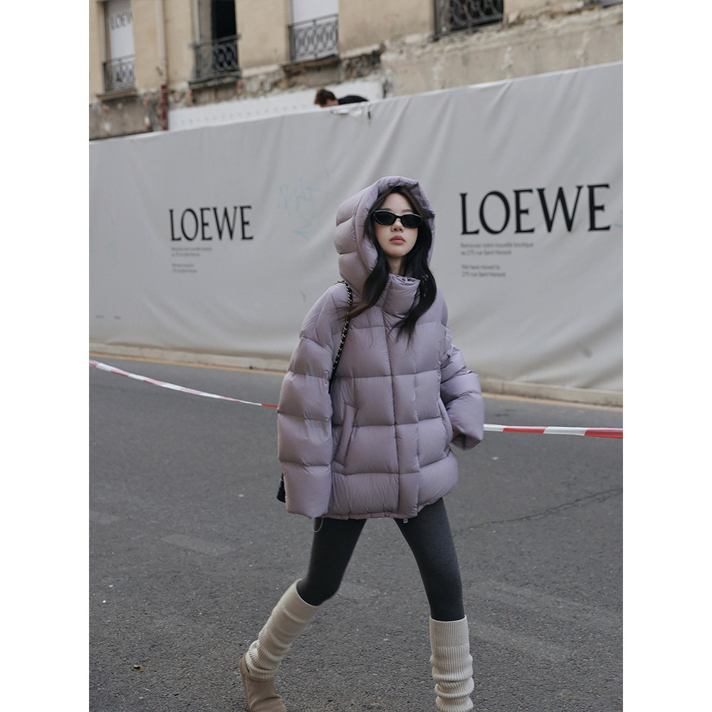 设计感90白鸭绒保暖中长款羽绒服