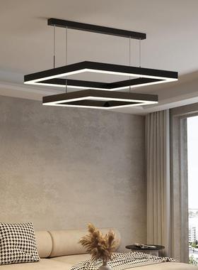 客厅新吊2024年气52146款简约大大灯方形北灯欧卧室餐厅套餐灯