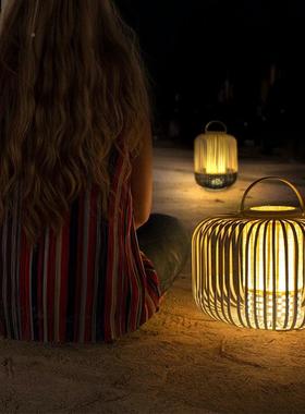 外户防水别墅B-2106庭院景灯创意落观地灯手竹工编织艺园林灯