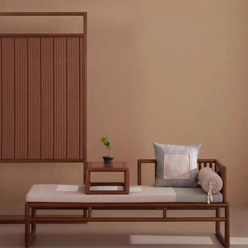 乌金木新中式轻奢小户型卧室贵妃椅沙发躺椅单个高端实木贵妃床榻