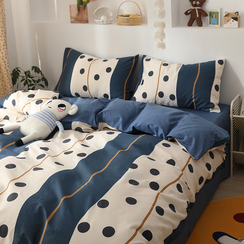 卡通四件套男孩英伦风床上用品纯棉全棉四件Q套儿童被套被单床单