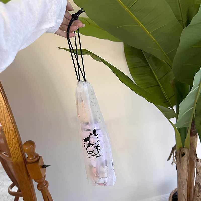 太阳伞保护套折叠雨伞防水收纳袋拉绳封口车载便携长条透明袋子女