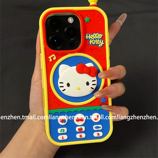 15pro新款 立体按键机HelloKitty猫适用苹果16promax手机壳iphone14女款 13pro防摔16保护套卡通少女心网红小众