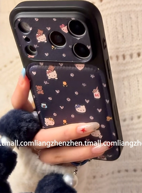 ins风蓝色满屏HelloKitty猫带挂绳适用苹果17promax手机壳iphone16pro女款15新款13可爱14卡通皮纹小众趣味潮