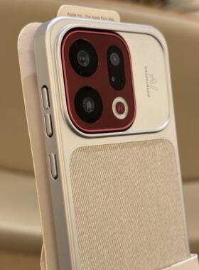 磨砂亚毛麻布纹磁吸适用OPPOFindX9手机壳新款findx9pro防指纹高级感vivoX300pro电镀银边防摔一加15情侣硬套