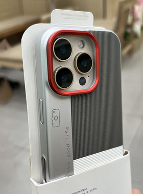 高级质感灰丹红镜头框秒变相机三拼撞色适用苹果16promax手机壳苹果17新款iphone15promax电镀全包防摔时尚硬