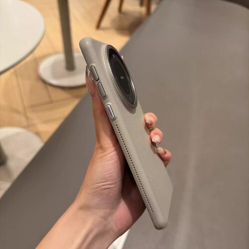 荔枝纹金属镜框全包手机壳