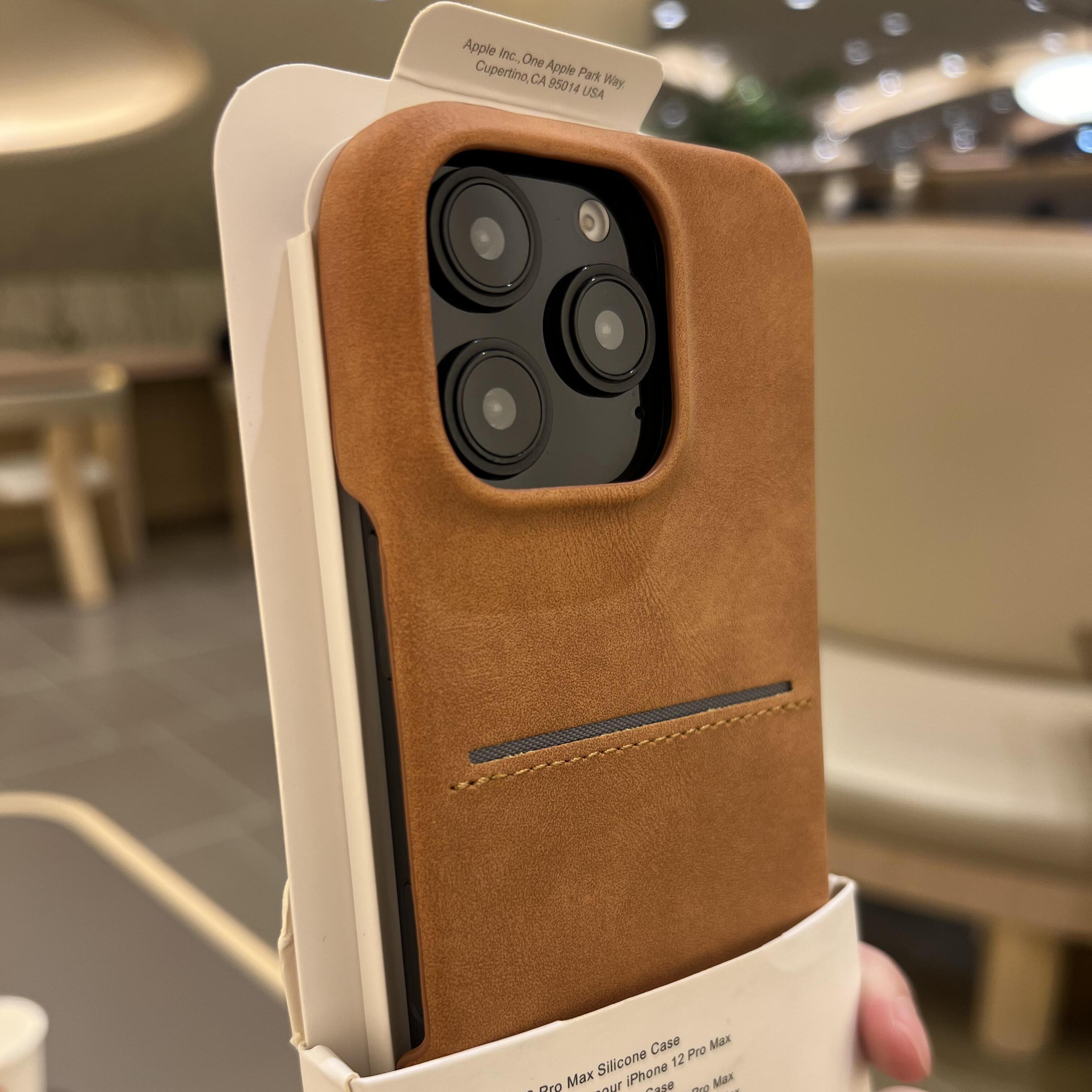 新款羊巴皮可插卡肤感磨砂手机壳