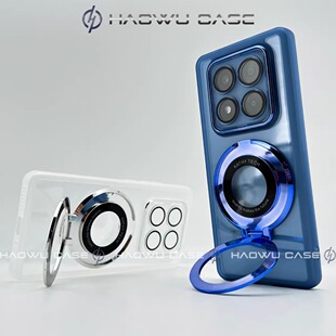 15适用红米Note14pro支架手机壳K80全包简约纯色透明新款note14pro+自带镜头膜防摔软壳超薄高级感男女保护套