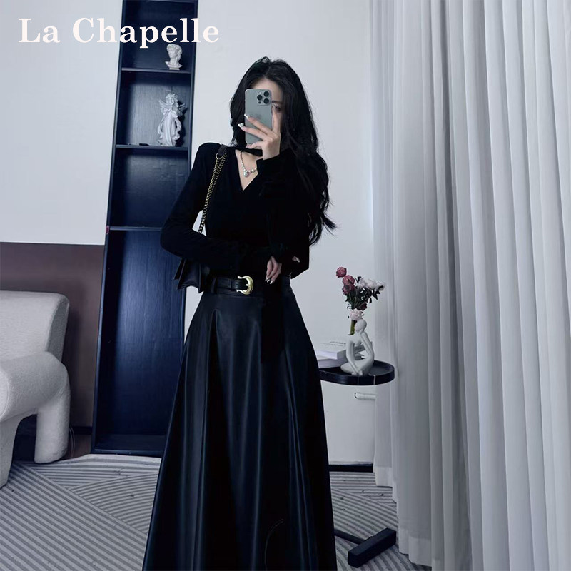 LaChapelle拉夏贝尔2025年初秋新款修身气质百搭上衣半身裙10603