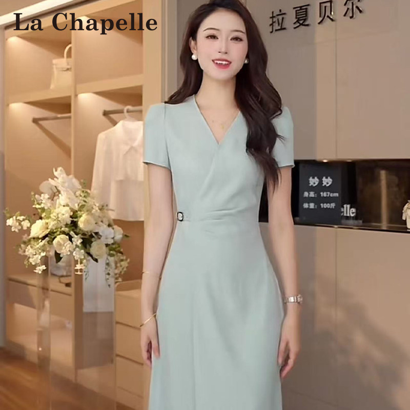 LaChapelle/拉夏贝尔2026夏季新款时尚法式气质优雅连衣裙女10551