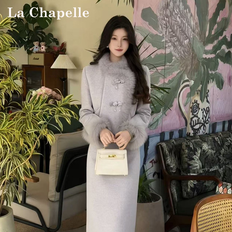 LaChapelle/拉夏贝尔2025年冬季新中式设计感羽绒服半裙套装10724