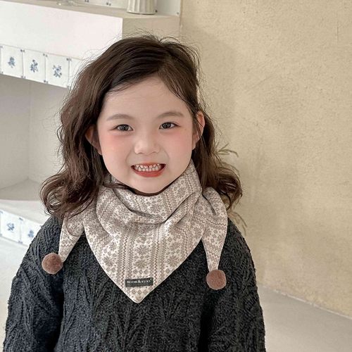 儿童围巾秋冬季婴儿保暖围脖宝宝防风三角巾男童女宝百搭可爱脖套