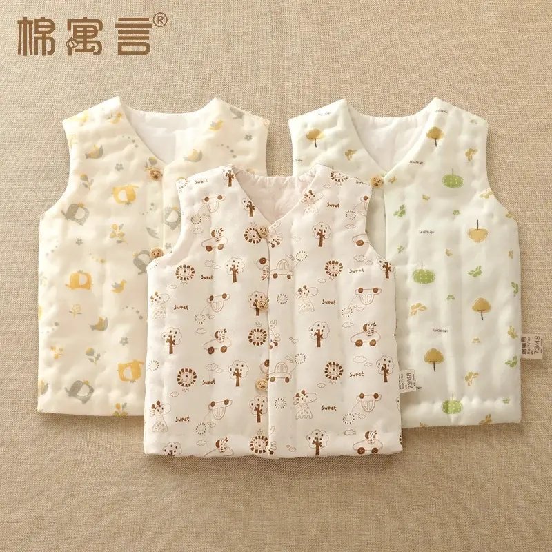纯棉花婴儿手工马甲儿童坎肩男童女童外穿新生儿宝宝春秋冬季背心