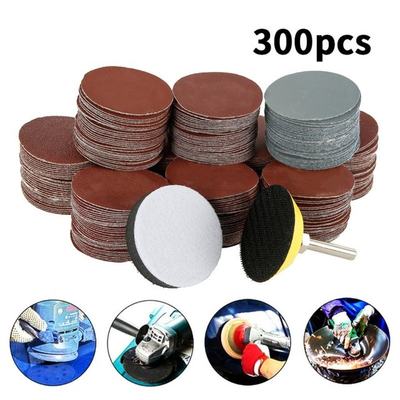 300pcs 2Inch Sanding Discs Pad Kit Grit 80-3000 Sanding Pape