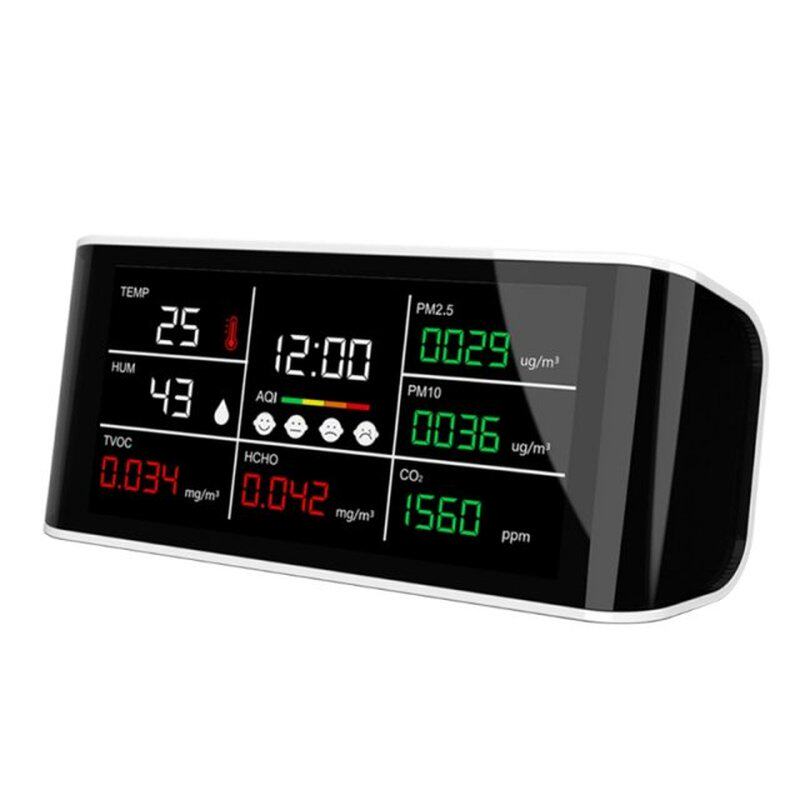 DM69 Portable CO2 Meter PM2.5 PM10 HCHO TVOC Monitor Tempera