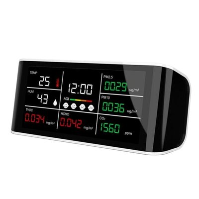 DM69 Portable CO2 Meter PM2.5 PM10 HCHO TVOC Monitor Tempera