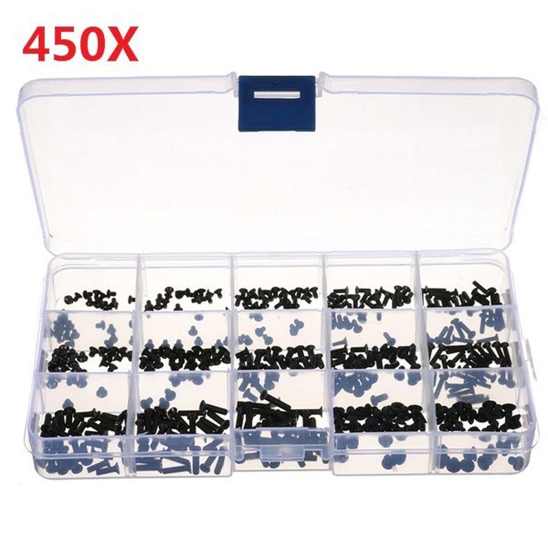 450Pcs/Set Laptop Computer Screws Kit Assemble Fastening Fla