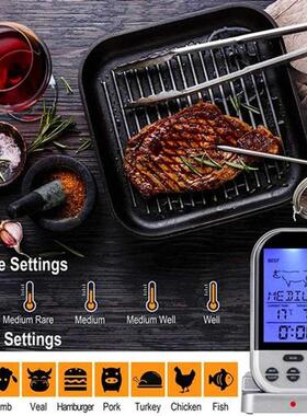 Wireless Digital Probe Meat Thermometer For Grill Smoker BBQ