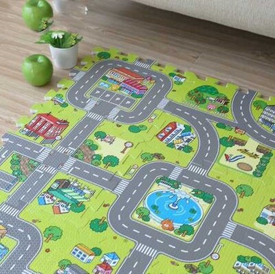 Baby Puzzle Mat Toddler Play Mat Children Toy Split City Roa