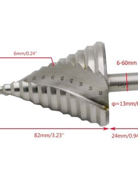 6-60mm Pagoda Step Cone Drill Bit HSS Spiral Grooved Reaming