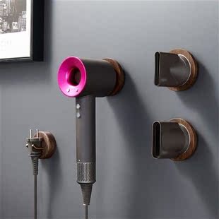 Bathroom Copper Wood Hair Dryer Hanger Bracket Wall Mounted