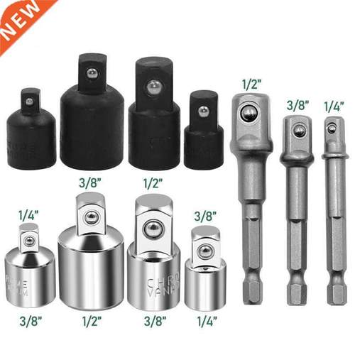 Socket Wrench Adapter Socket Nut Driver Set 1/4 /8 1/2 Inch