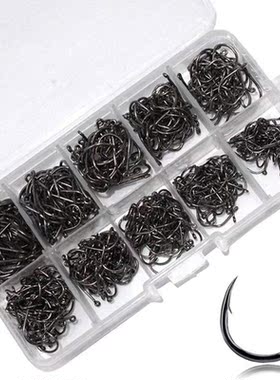 100pcs Fishing Hooks Set Carbon Steel Single Circle Fishhook
