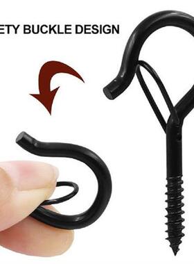 Black Metal Screw-in Hooks for Hanging Plants Lights Bonsai